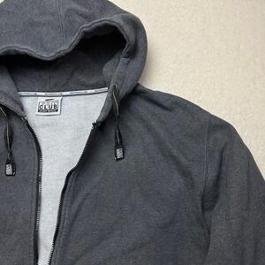 Pro Club Hoodie Mens L Gray Heavy Weight Zip Up Hooded Sweatshirt Fleece Jacket